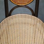 Set Van Twee Hoge Vintage Bentwood “Long John” Thonet Design Stoelen Met Armleuningen thumbnail 6