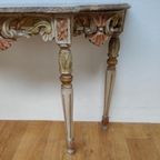 Barok Rococo Wandconsole Sidetable Met Marmer Blad En Spiegel 04 thumbnail 8