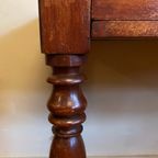 Magnifiek Bureau Werktafel Leer En Ingelegd Met Bladgoud 19e Eeuws Frans thumbnail 3