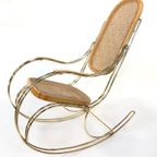 Vintage Schommelstoel Messing Bentwood Regency Stijl Design thumbnail 13