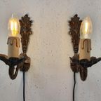 Vintage Messing Hollywood Regency Wandlampjes Bedlampjes Set Prijs thumbnail 7