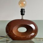 Bruine Ovalen Tafellamp Vintage Bruin Uniek Lamp Groot thumbnail 3