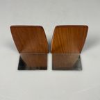 Vintage Set Teakhouten Boekensteunen, Mid Century, Kai Kristiansen thumbnail 2