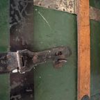 Hutkoffer, Kist, Groen Met Houten Latjes thumbnail 6