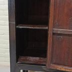 Antieke Vintage Chinees Kast, Zwart Gelakt thumbnail 7