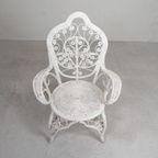 Vintage Bamboe, Rotan Fauteuil Met Armleuningen, Jaren 50 thumbnail 6