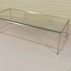 Vintage Postmodern Chroom En Glas Salontafel thumbnail 3