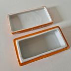 Oranje Porselein Doosje Sieraden Doos thumbnail 2
