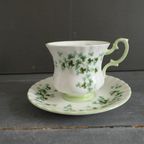 Vintage Royal Albert Shamrock Kop En Schotel Porselein 4 X thumbnail 5