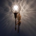 Vintage Wandlamp Lamp Jaren 70 / 80 Glas Goud thumbnail 7