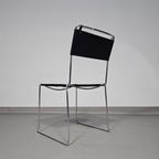 3 X Italian Giandomenico Belotti Stoelen In Zwart Leer Jaren 80. Chairs / Black Leather For Alias thumbnail 17