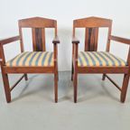 Set 2 Art Deco Fauteuil Amsterdamse School Eiken Ebben ’20 thumbnail 2