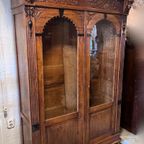 Demontabele Antiek Eiken Kast Met 3 Verstelbare Planken, 199 Cm Hoog thumbnail 8
