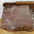 Vintage Mid Century Art Deco Tv Meubel, Dressoir Marmer Blad thumbnail 12