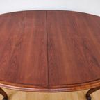 Vintage Eetkamertafel Ovale Uitschuifbare Eettafel, Tafel Mahoniehout thumbnail 14