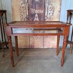 Klassieke Vitrinetafel Bijzettafel, Sidetable Afm. 100x45cm thumbnail 6