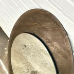Italiaanse Vintage Ovale Spiegel Met Taupe Getint Glas thumbnail 6