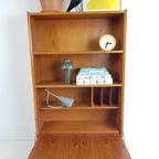 Vintage Deens Teak Kastje | Secretaire Boekenkast thumbnail 4