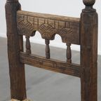 Sierlijke Antieke Boeren Stoel Met Touwen Zitting En Mooi Snijwerk thumbnail 12
