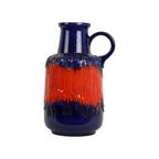 Vintage West Germany Aardewerk Scheurich Blauw Oranje Fat Lava 408-40 thumbnail 3