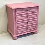 Roze Restyle Ladekastje & Groen Porselein Knop thumbnail 3
