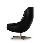 Deens Design Zwart Leren Draaistoel By H.w. Klein For Bramin, 1960s thumbnail 7