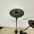 Set Of 3 Bronze Memphis Style Candle Holders , 1980S thumbnail 9