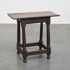 Charmante, Grote Antieke Engelse Bijzettafel/ Stool Met Een Prachtig Patina thumbnail 2