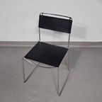 3 X Italian Giandomenico Belotti Stoelen In Zwart Leer Jaren 80. Chairs / Black Leather For Alias thumbnail 20