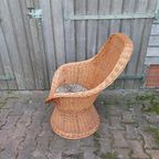 Rotan Kuipstoel Fauteuil Met Kussentje thumbnail 5