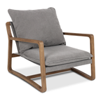 Prachtige Wabisabi Lounge Stoel Charles Canvas Grey thumbnail 4