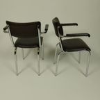 4 X Vintage Stoelen In Skai Leer By Unic Jaren 90 thumbnail 4