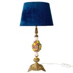 Rococo Capodimonte Lamp Messing Porselein Bloemetjes thumbnail 2