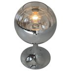 Pop Art / Space Age Design - Xl Chrome Table Lamp - Globe Shaped - Glass Top thumbnail 7