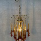 Vintage Amberkleurige ‘teardrop’ Kroonluchter thumbnail 5