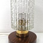 Mid-Century Bedlamp Van Teak, Messing En Glas thumbnail 5