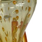 Hand Made Italian Glass Vase (Large)- Amber Colored With Yellow And Orange Details - Excellent Qu thumbnail 4