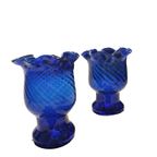 Large Vintage Spanish Cobalt Blue Glass Vases, Height 43 X Deep 35, Set Of 2. thumbnail 2