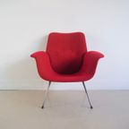 Rode Fauteuil Metalen Poten thumbnail 4