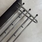 Prachtige Sixties Chromen Buisframe Wandkapstok Met Hoedenplank thumbnail 3
