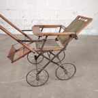 Antieke Houten Kinderwagen thumbnail 3