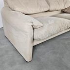 Cassina Maralunga Bank, Creme Alcantara Leer, Tweezits thumbnail 11