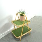 Rotan Dubbele Dienblad Met Groen Blad thumbnail 9
