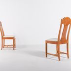 Pair Unique Burl Wood Chairs / Eetkamerstoel / Stoel From Nordiska Kompaniet thumbnail 4
