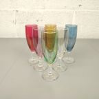 Set Vintage Gekleurde Champagneglazen thumbnail 2