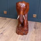 Antieke Grote Houten Olifant thumbnail 4