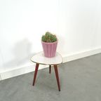 Bijzettafel Met Licht Grijs Formica Blad En Houten Poten Nr. 14 Plantentafel thumbnail 8