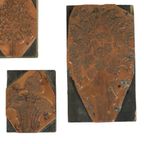 Antieke Printer Plaat Gravure Drukblok Bloemen Koper Hout Set Van 5 thumbnail 4