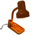 Vintage Desk Lamp / Organizer - Memphis Style / Postmodern - Bright Orange thumbnail 5