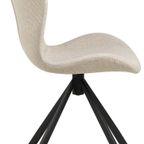 Pescara Eetkamerstoel - Set Van 2 - Beige Met Mat Zwart Frame thumbnail 9